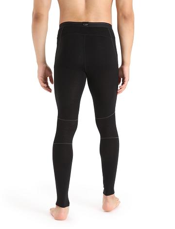 Black Men's Icebreaker BodyfitZone™ Merino 150 Zone Thermal Leggings Base Layers | USA 1399XYUF